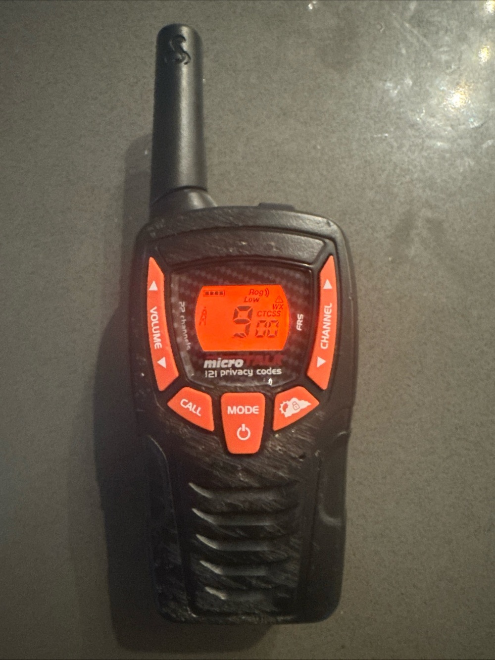 Cobra MicroTalk 2-Way Radio Walkie Talkie in Black with Orange Accents